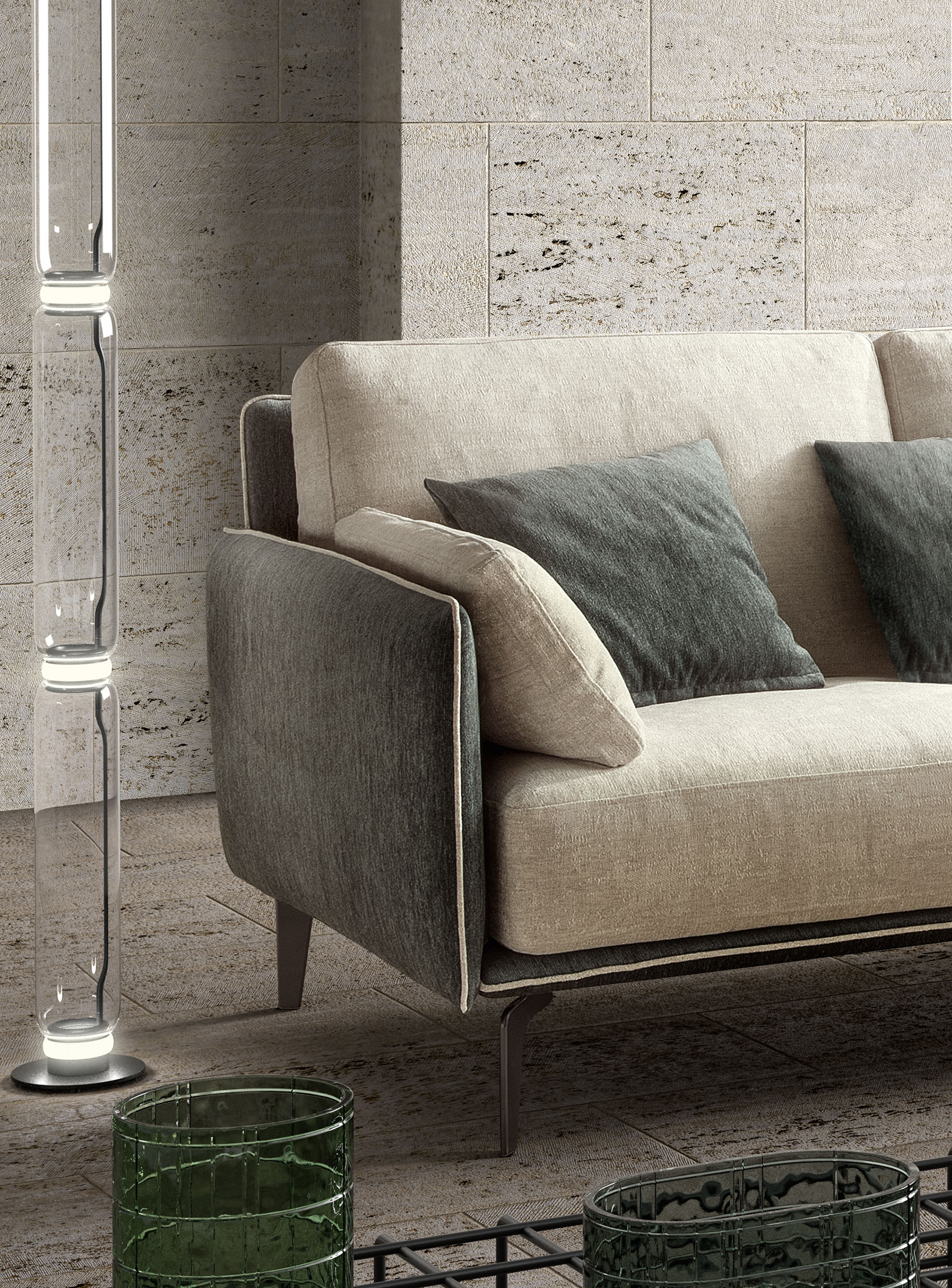 Divano moderno Living Bright / Living Chic / Living Minimal — Fogli Arredamenti: mobili su misura e falegnameria artigianale a Cascina (PI), province di Pisa e Livorno