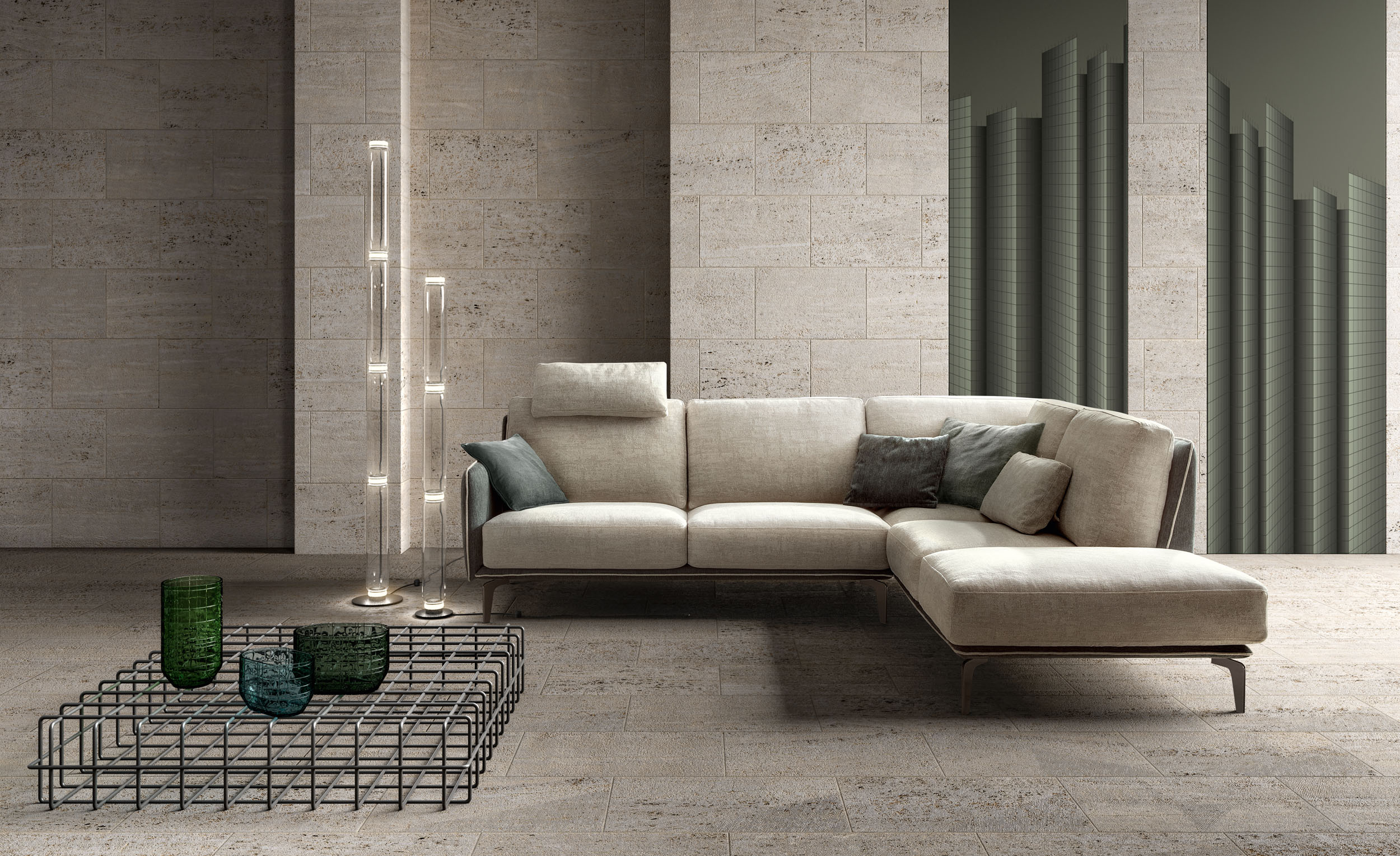 Divano moderno Living Bright / Living Chic / Living Minimal — Fogli Arredamenti: mobili su misura e falegnameria artigianale a Cascina (PI), province di Pisa e Livorno