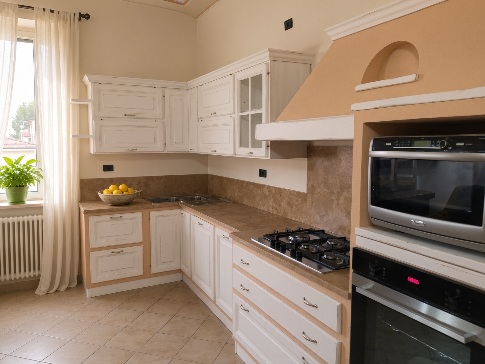 Cucina in muratura Laura, falegnameria Fogli Arredamenti Cascina