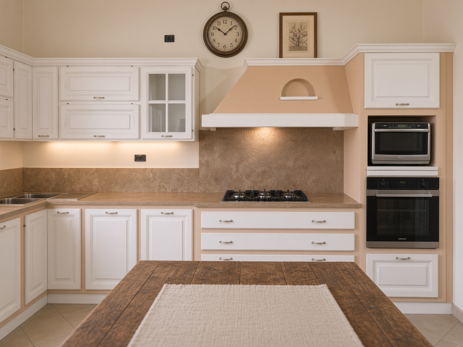 Cucina in muratura Laura — vista 3, Fogli Cascina — Fogli Arredamenti: mobili su misura e falegnameria artigianale a Cascina (PI), province di Pisa e Livorno